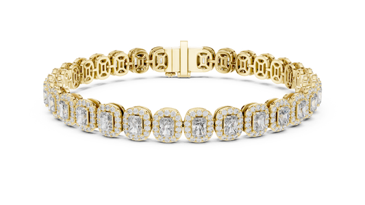Diamond Tennis Bracelet with Radiant-Cut Accents