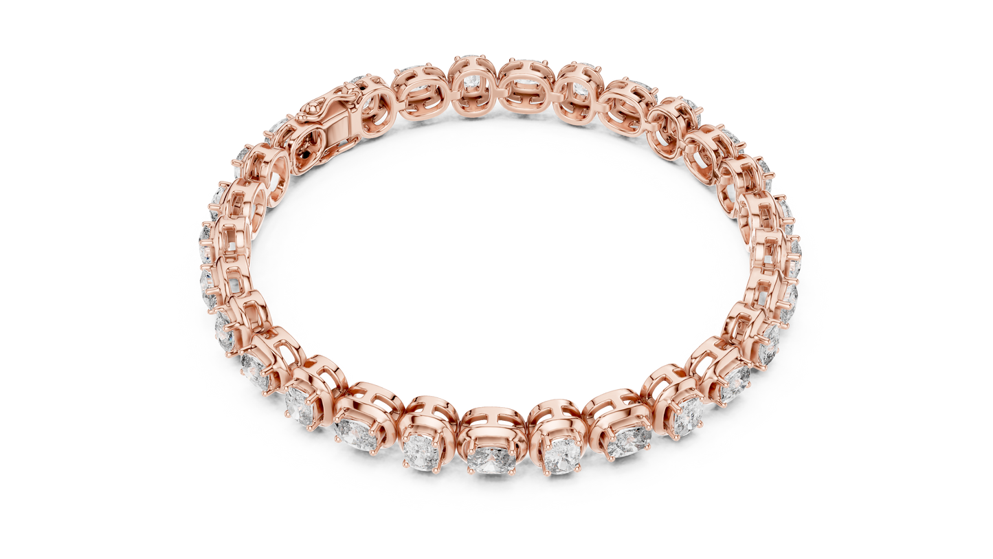 Cushion-Cut Blue Gemstone Eternity Ring with Diamond-Style Pavé Setting