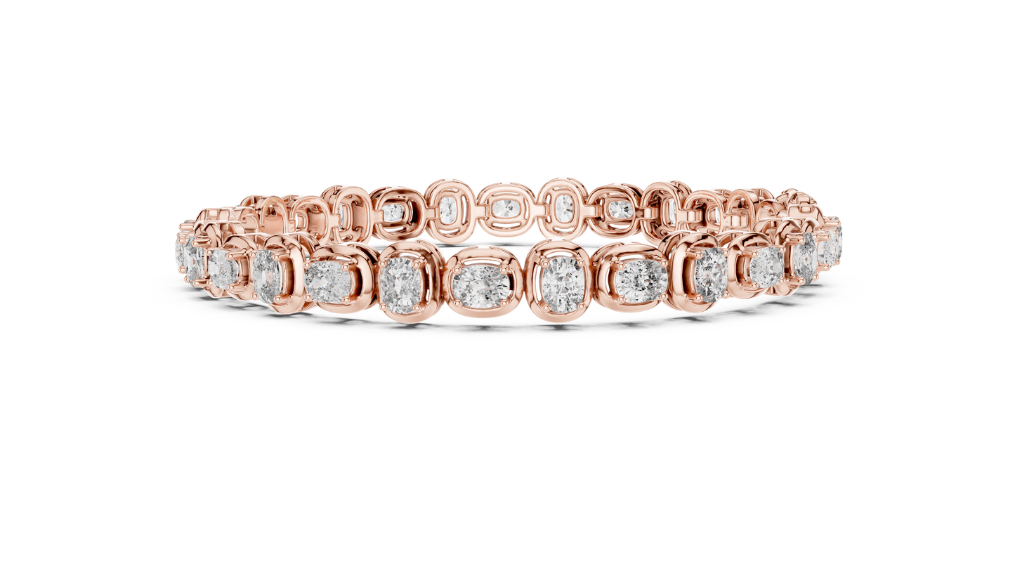 Cushion-Cut Blue Gemstone Eternity Ring with Diamond-Style Pavé Setting