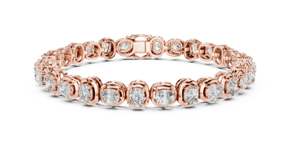 Cushion-Cut Blue Gemstone Eternity Ring with Diamond-Style Pavé Setting