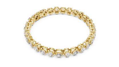Cushion-Cut Blue Gemstone Eternity Ring with Diamond-Style Pavé Setting