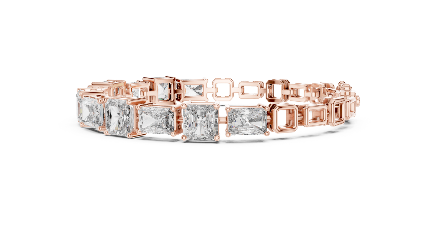Mixed-Cut Radiant & Emerald Diamond Bracelet