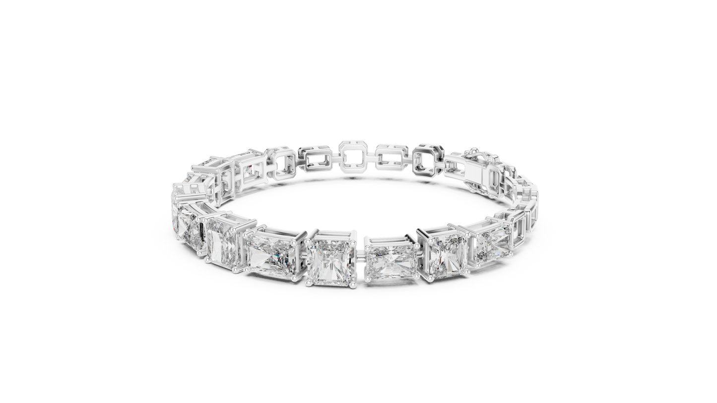Mixed-Cut Radiant & Emerald Diamond Bracelet