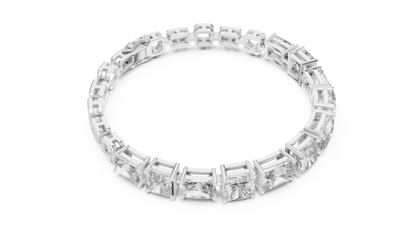 Mixed-Cut Radiant & Emerald Diamond Bracelet
