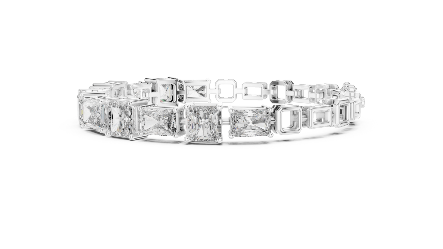 Mixed-Cut Radiant & Emerald Diamond Bracelet