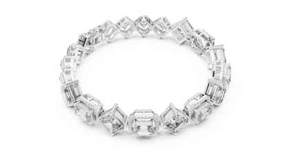 Geometric Emerald & Diamond Link Bracelet