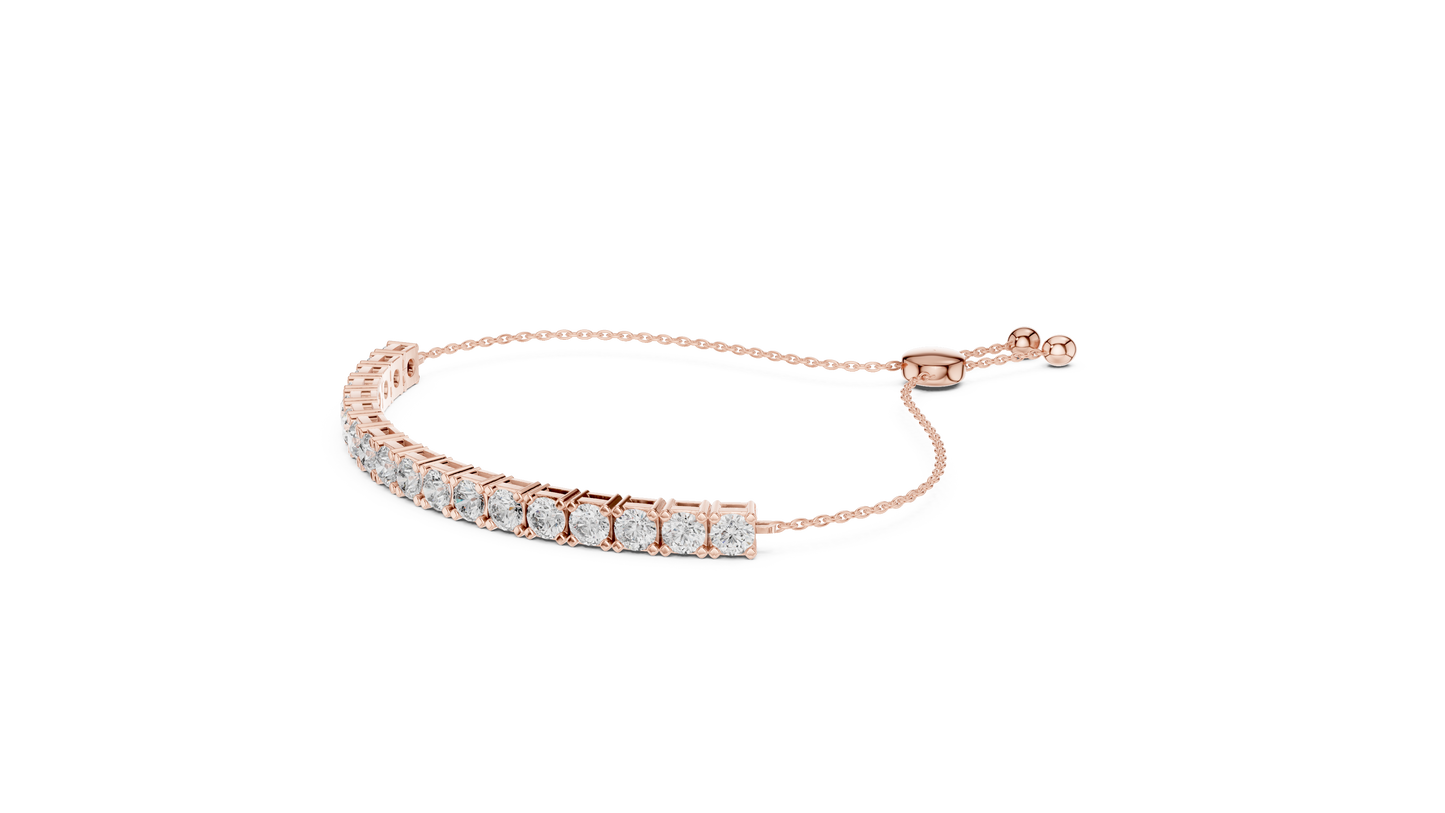 Round Diamond Flexible Tennis Bracelet