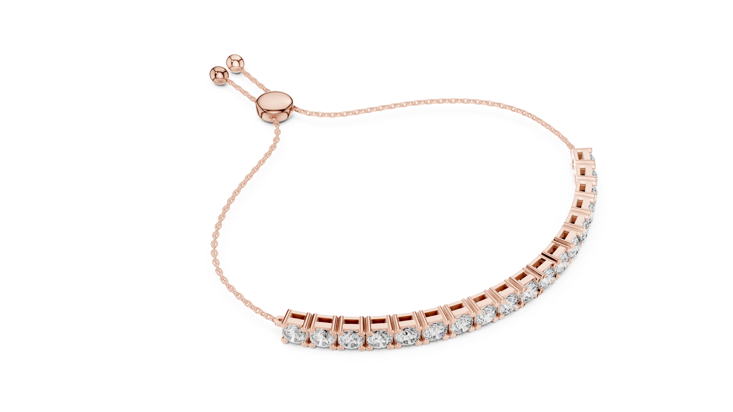 Round Diamond Flexible Tennis Bracelet