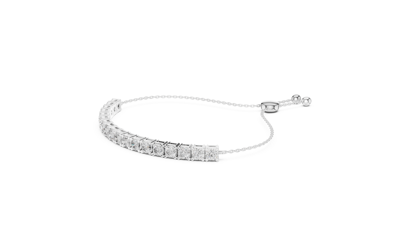 Round Diamond Flexible Tennis Bracelet