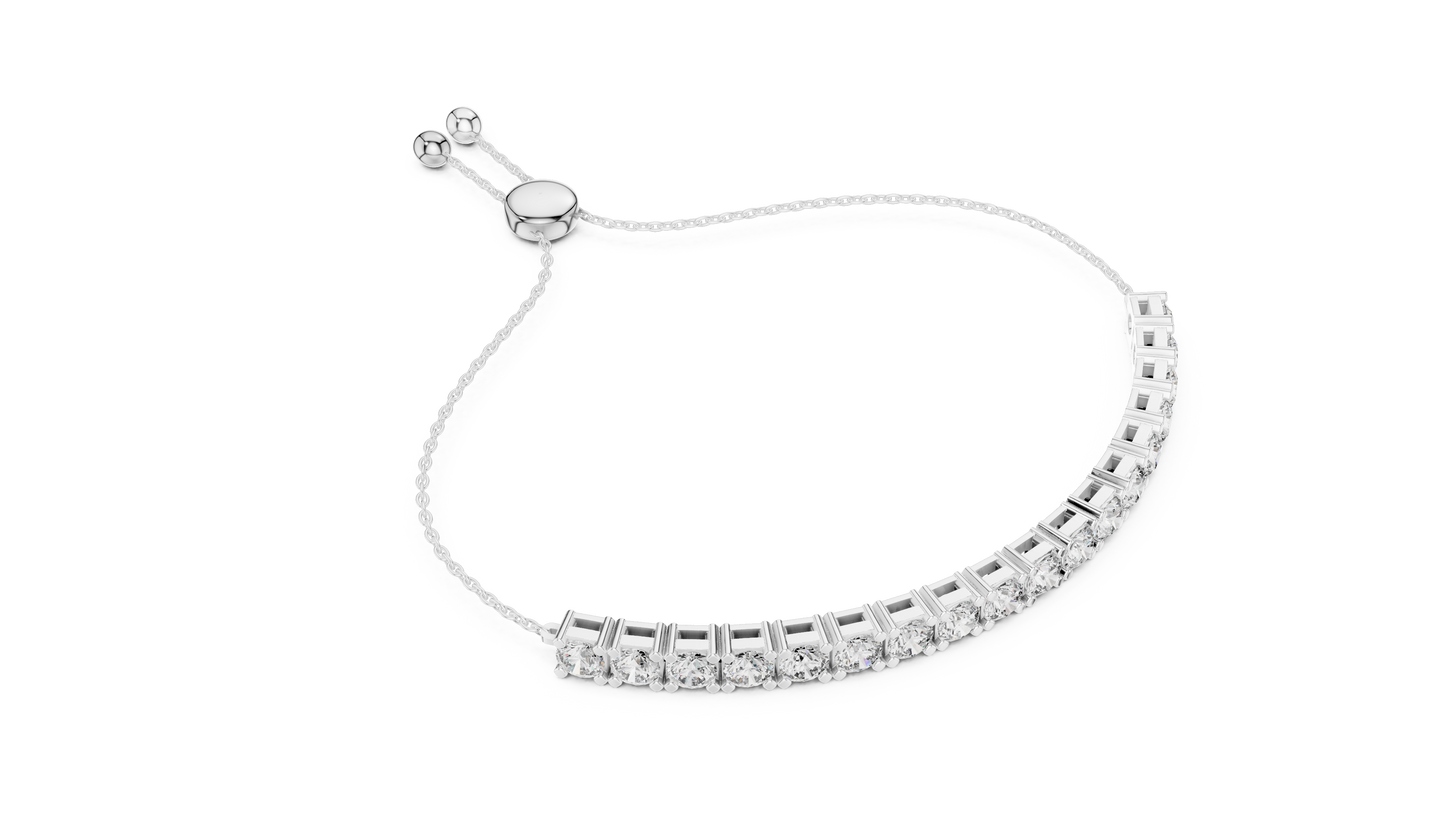 Round Diamond Flexible Tennis Bracelet
