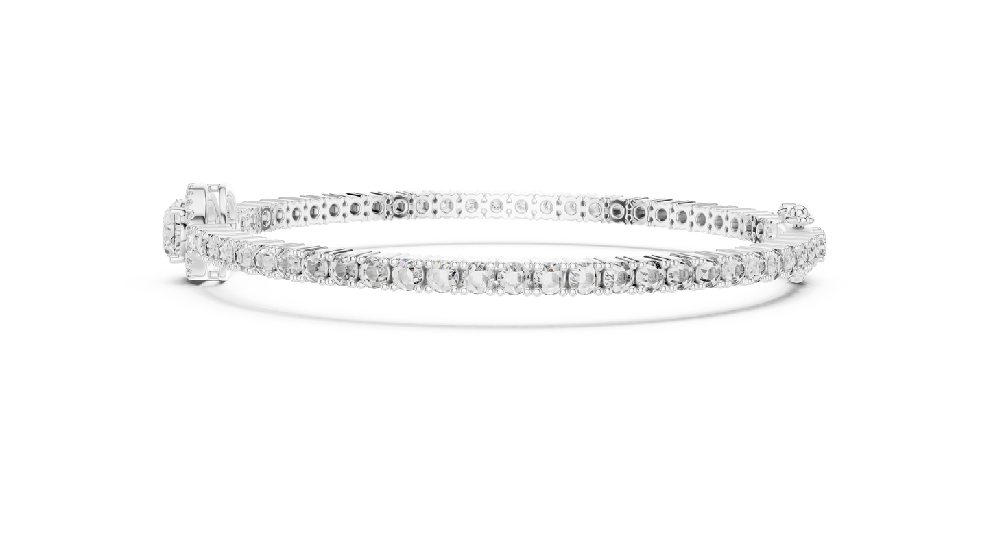 Oval Blue Gemstone & Diamond Tennis Bracelet