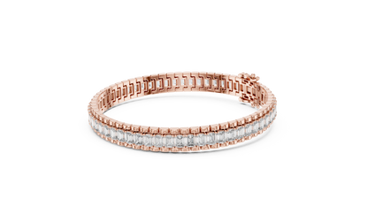Emerald-Cut Blue Diamond Tennis Bracelet