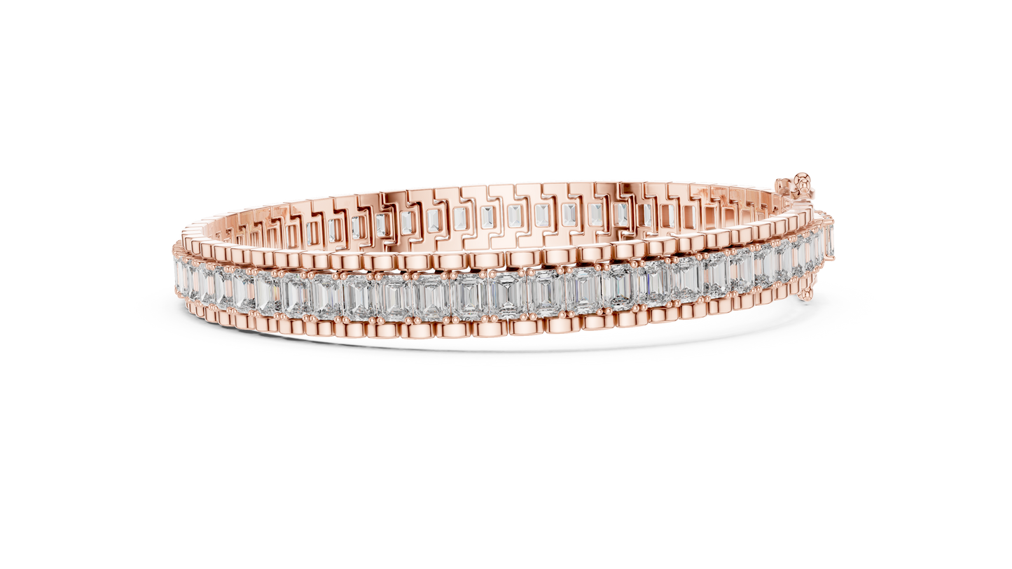Emerald-Cut Blue Diamond Tennis Bracelet