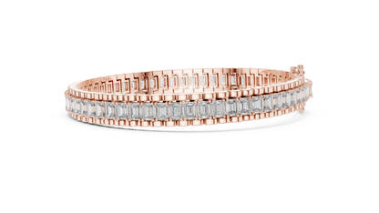 Emerald-Cut Blue Diamond Tennis Bracelet