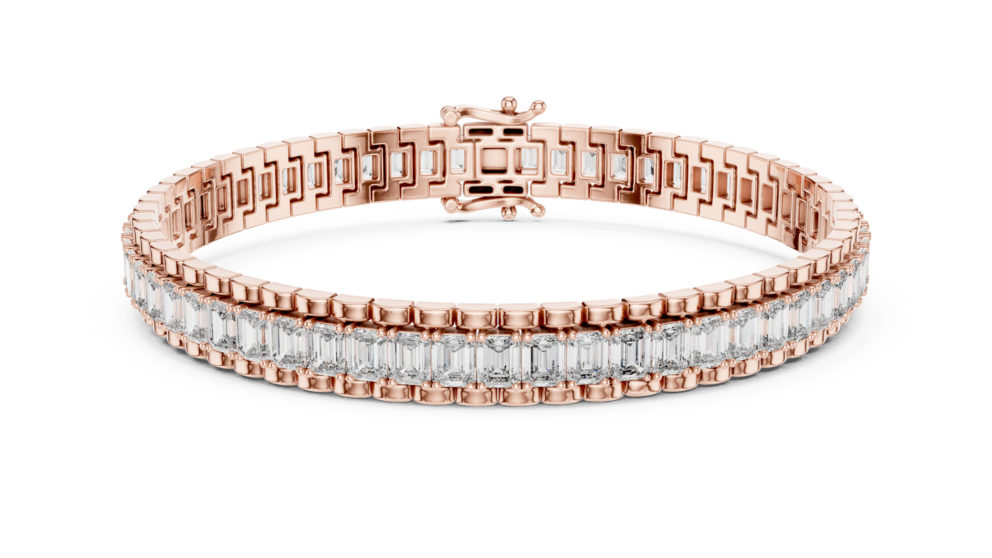 Emerald-Cut Blue Diamond Tennis Bracelet