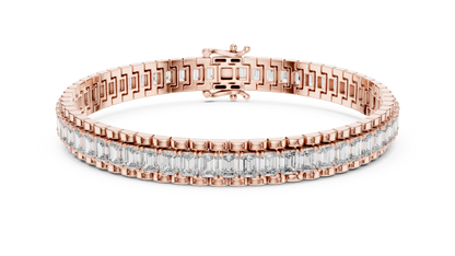 Emerald-Cut Blue Diamond Tennis Bracelet