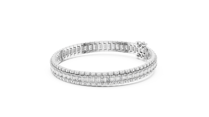 Emerald-Cut Blue Diamond Tennis Bracelet