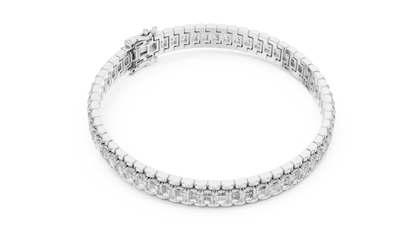 Emerald-Cut Blue Diamond Tennis Bracelet