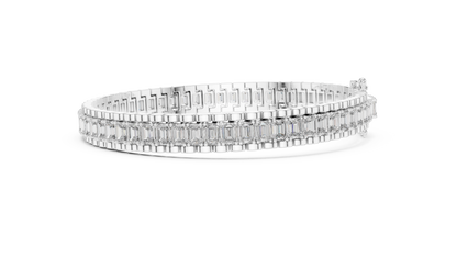 Emerald-Cut Blue Diamond Tennis Bracelet