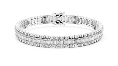 Emerald-Cut Blue Diamond Tennis Bracelet