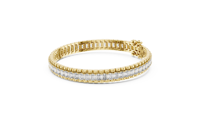 Emerald-Cut Blue Diamond Tennis Bracelet