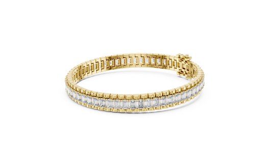 Emerald-Cut Blue Diamond Tennis Bracelet