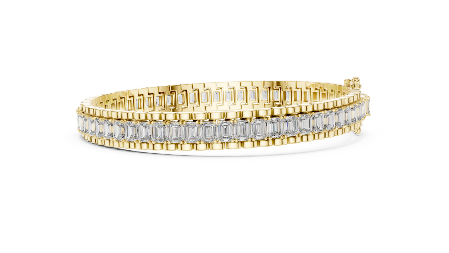 Emerald-Cut Blue Diamond Tennis Bracelet