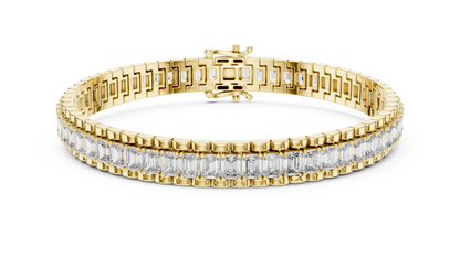 Emerald-Cut Blue Diamond Tennis Bracelet