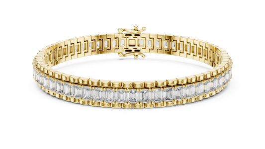 Emerald-Cut Blue Diamond Tennis Bracelet