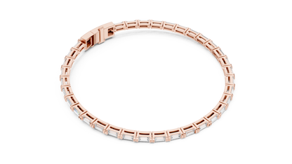 Baguette-Cut Blue Diamond Tennis Bracelet