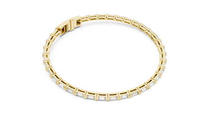 Baguette-Cut Blue Diamond Tennis Bracelet