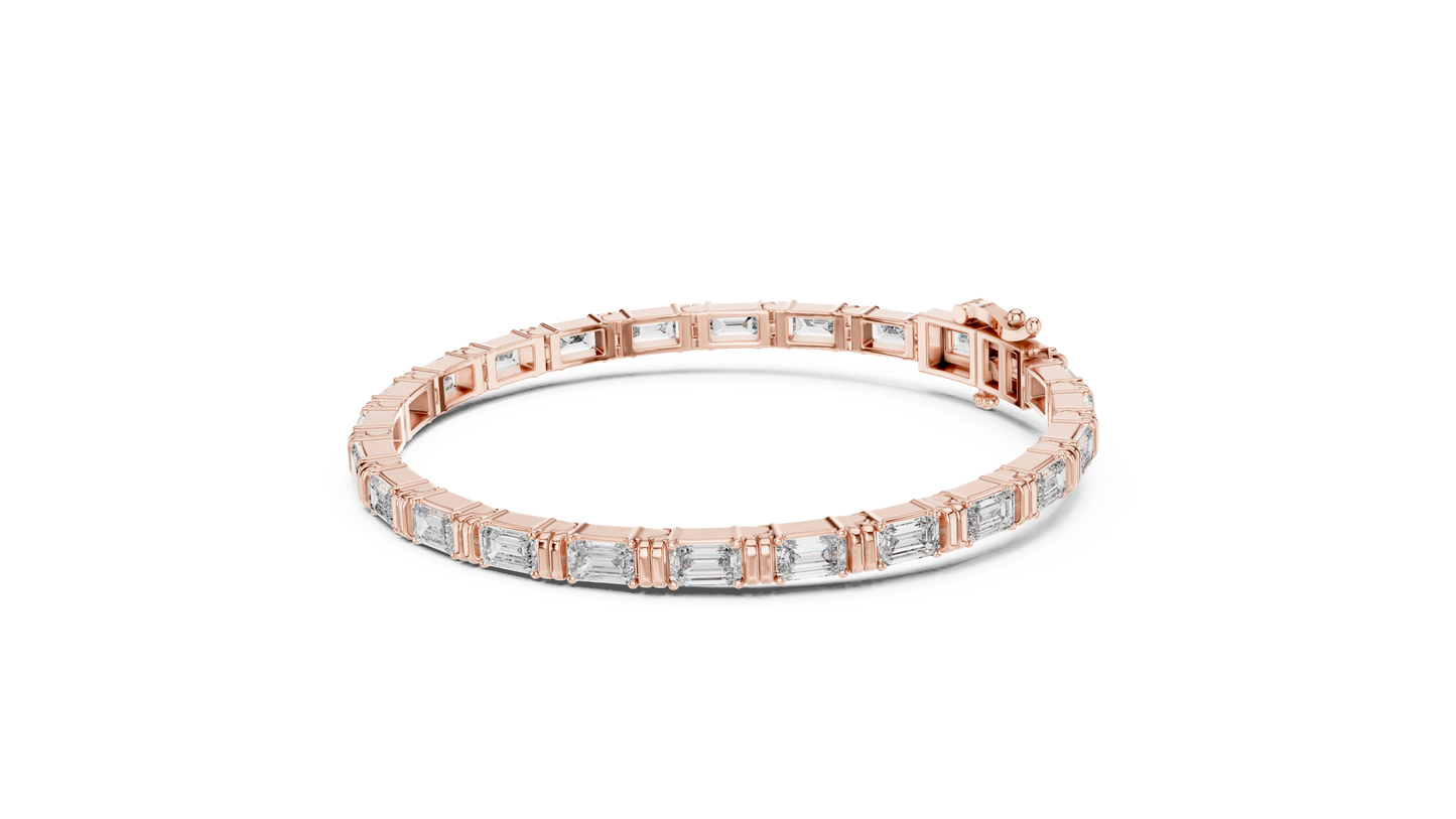 Emerald-Cut Blue Diamond Tennis Bracelet
