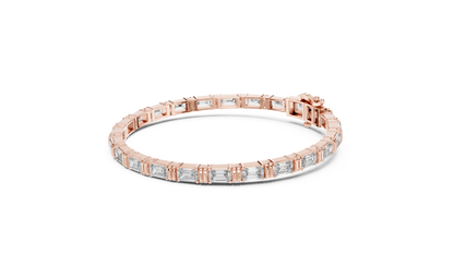 Emerald-Cut Blue Diamond Tennis Bracelet