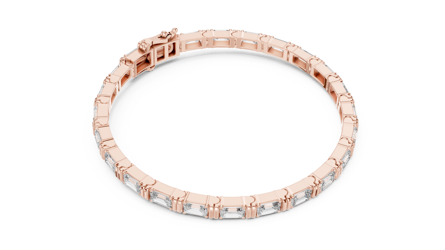 Emerald-Cut Blue Diamond Tennis Bracelet