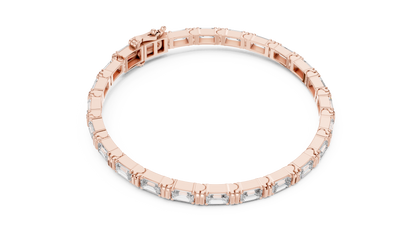 Emerald-Cut Blue Diamond Tennis Bracelet