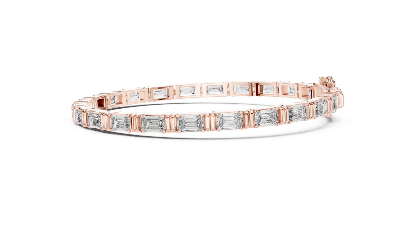 Emerald-Cut Blue Diamond Tennis Bracelet