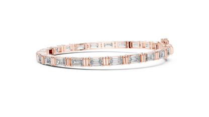 Emerald-Cut Blue Diamond Tennis Bracelet