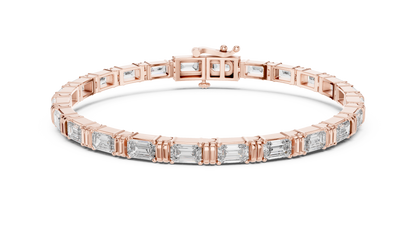 Emerald-Cut Blue Diamond Tennis Bracelet
