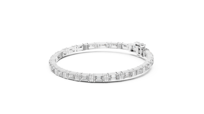 Emerald-Cut Blue Diamond Tennis Bracelet