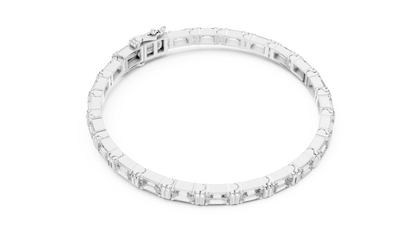 Emerald-Cut Blue Diamond Tennis Bracelet