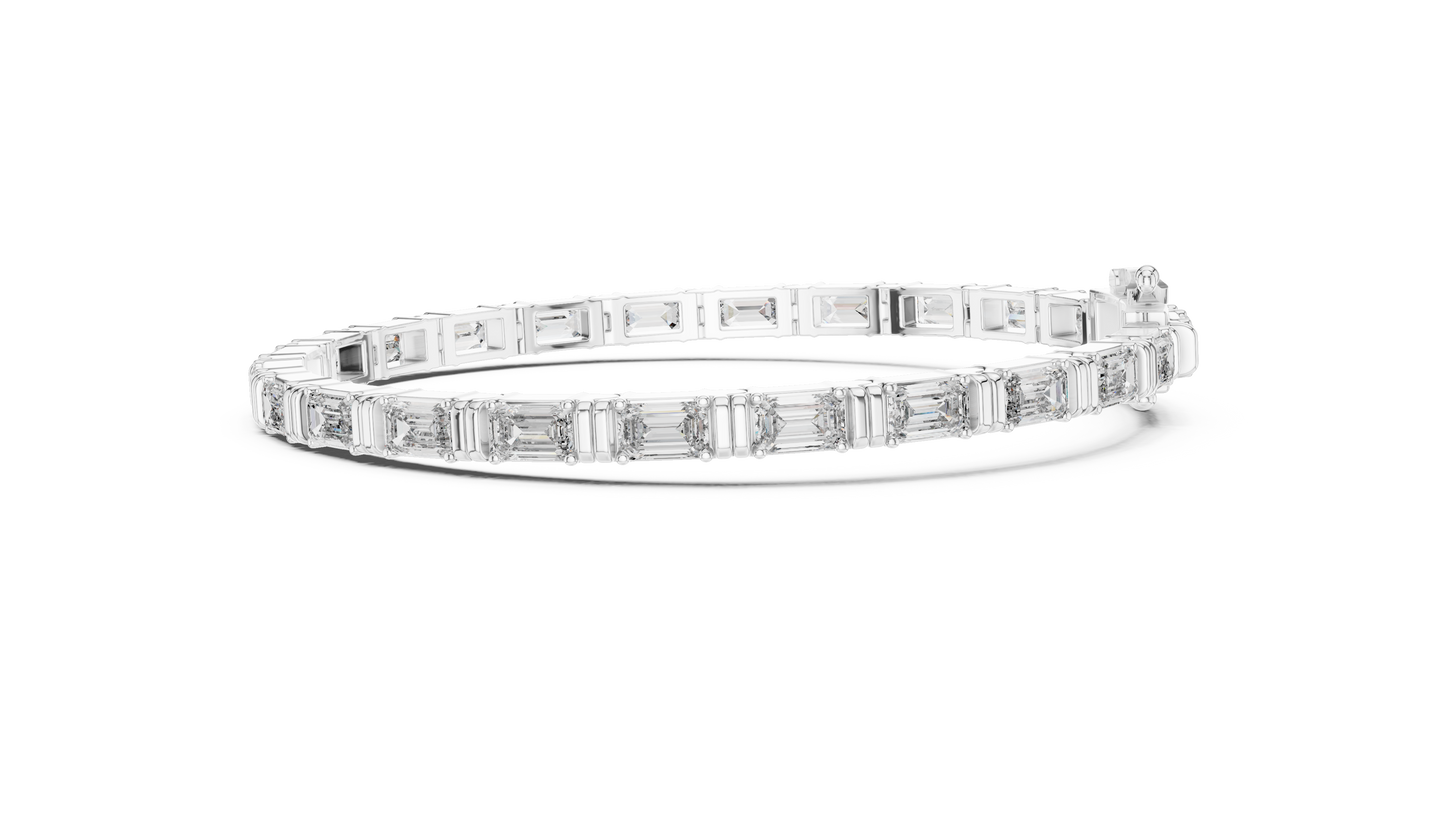 Emerald-Cut Blue Diamond Tennis Bracelet