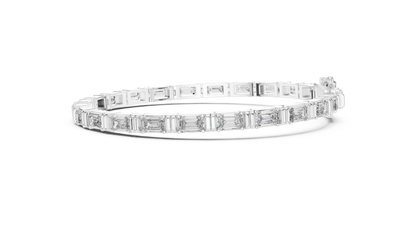 Emerald-Cut Blue Diamond Tennis Bracelet