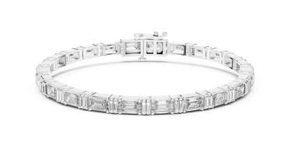 Emerald-Cut Blue Diamond Tennis Bracelet