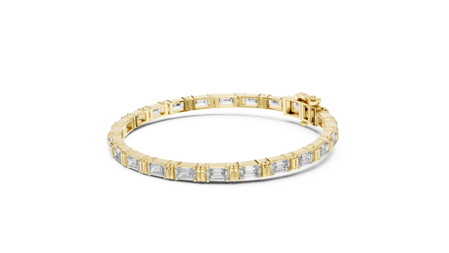 Emerald-Cut Blue Diamond Tennis Bracelet