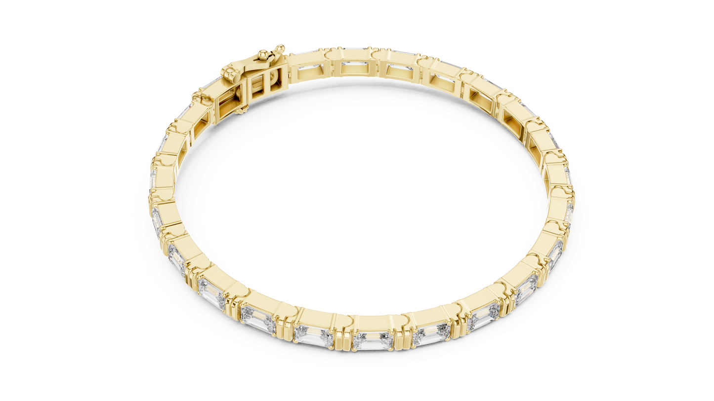 Emerald-Cut Blue Diamond Tennis Bracelet