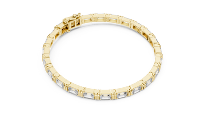 Emerald-Cut Blue Diamond Tennis Bracelet