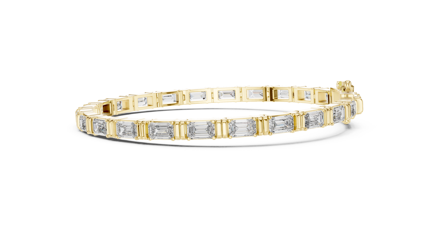 Emerald-Cut Blue Diamond Tennis Bracelet