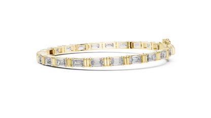 Emerald-Cut Blue Diamond Tennis Bracelet