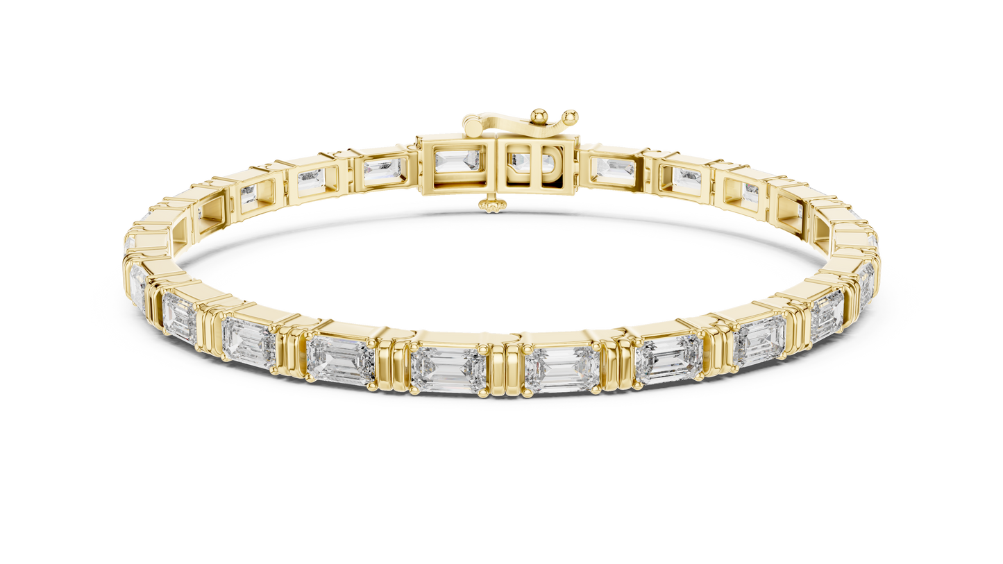Emerald-Cut Blue Diamond Tennis Bracelet