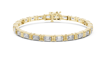 Emerald-Cut Blue Diamond Tennis Bracelet